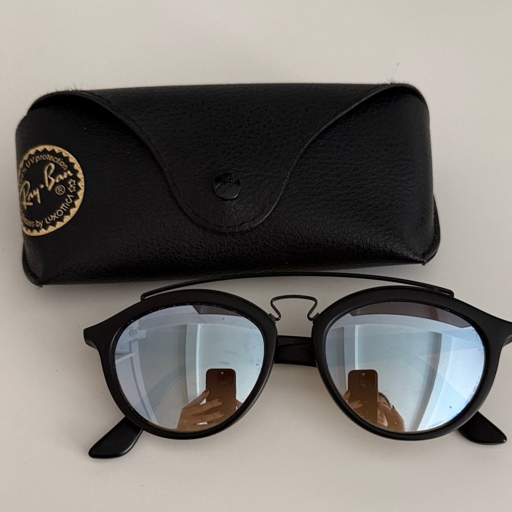 Ray-Ban Black Sunglasses with Reflective Lenses